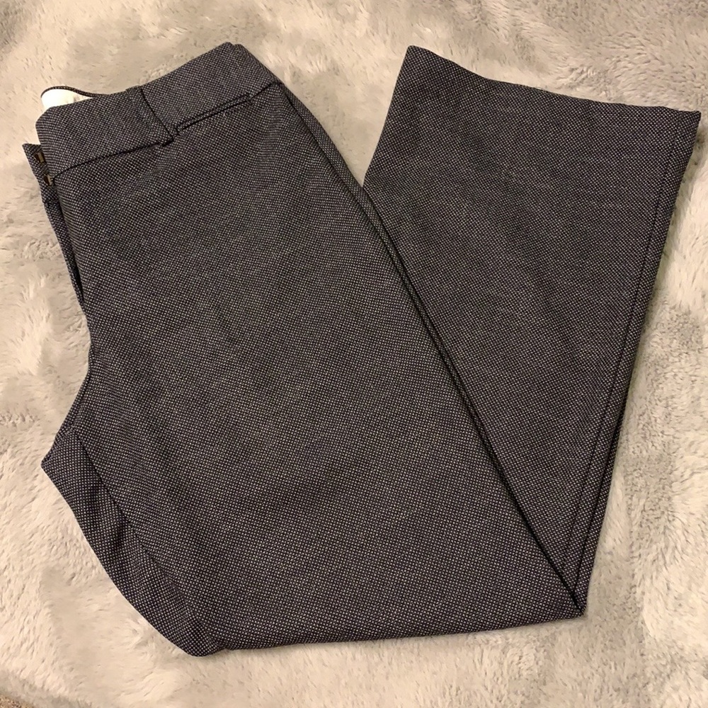 🎁SALE LOFT Navy Blue Scallop Pattern Straight Leg Julie Fit Trouser Pants NWOT